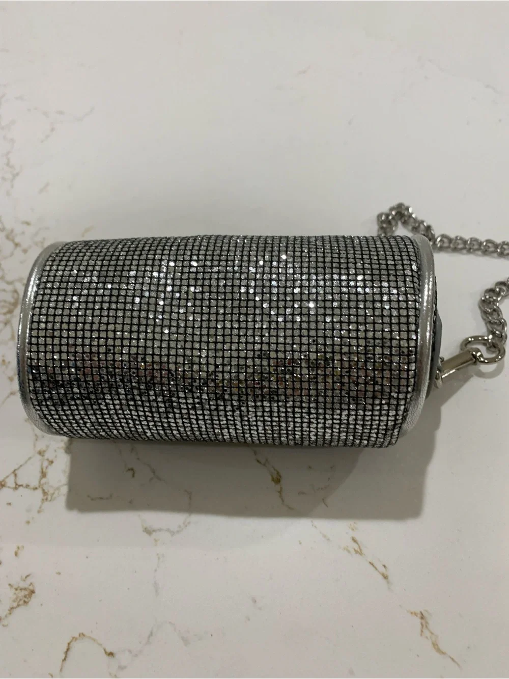 Juicy Couture Silver Barrel Coin Purse with Silver chain - Picture 7 of 12